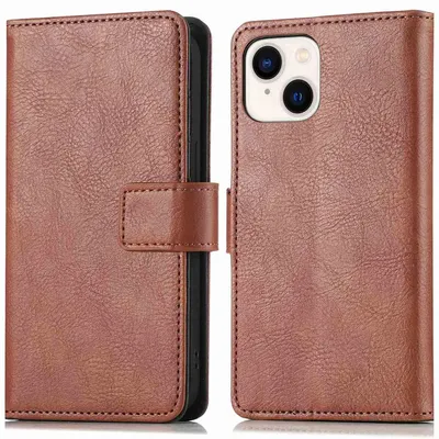 Imagen del producto de Funda Tipo Libro de Lujo para Apple iPhone 15 Plus - Marrón