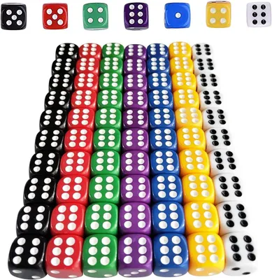 Produktbild von Würfel Set, 70 bunte Würfel, 16 mm, für Spiele