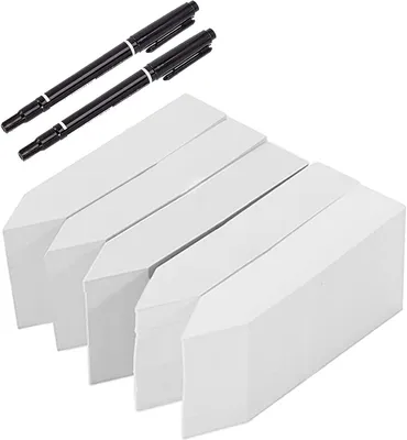 Obrázok produktu pre Štítky na rastliny 500 ks, Odolné plastové záhradné etikety, 10 x 2 cm, so 2 fixkami, pre záhradu