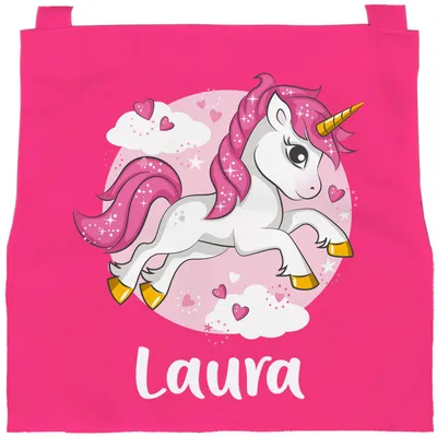 Produktbild von personalisierte Kinderschürze mit Namen Einhorn Küchenschürze Kochschürze/Backschürze Mädchen SpecialMe pink 3-6 Jahre