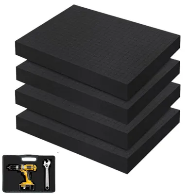 Schaumstoffeinlagen 4er-Set, 405x305x25 mm, schwarz, zuschneidbar