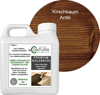 Produktbild von Contura 1 Liter Holzbeize Wasserbeize Möbel Farbe - Kirschbaum Antik