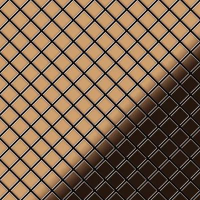 Produktbild von Mosaik Fliese massiv Metall Titan hochglanz kupfer 1,6mm Diamond-Ti-AM