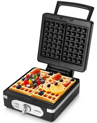 Zdjęcie produktu dla Gofrownica Elektryczna 2000W Duża Czarna XXL Gofry Belgijskie Kraft&Dele
