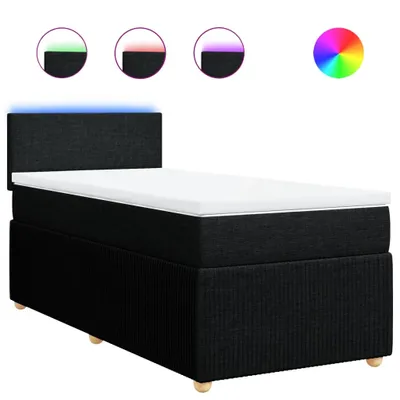 Produktbild von Boxspringbett mit Matratze Schwarz 90x200 cm Stoff