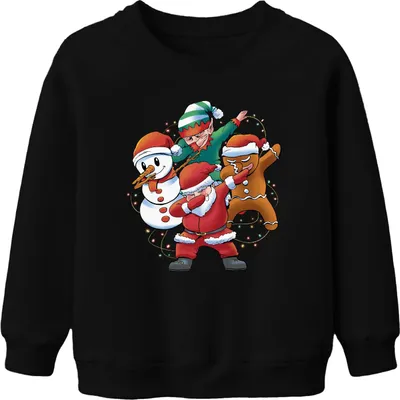 Obrázek produktu pro Dabing Sněhulák Elf Santa - vánoční dárek Uni dětský vánoční svetr, černý, 116 ks