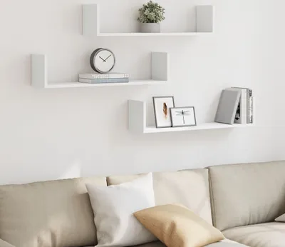 Zdjęcie produktu dla Maison Exclusive – półki ścienne, 3 szt., białe, 80 x 18 x 18 cm, materiał drewnopochodny