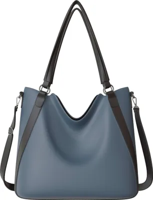 Produktbild von Damen Vegane Shopper Tasche Hobo Bag Umhänge Tasche 30672 Blue J.