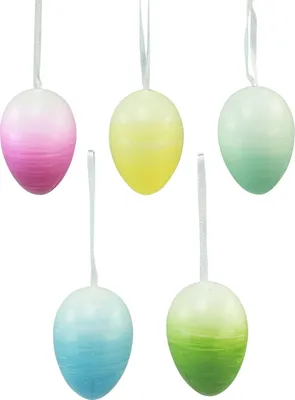 Produktbild von Plastikeier Pastellfarben Ostereier Hängedeko 10 Stk 4x5,5cm, 10 Stück