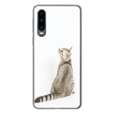 Produktbild von MuchoWow® Handyhülle Schutzhülle Hülle für Huawei P30 Katze - Haustiere - Fell Silikon Softcase Handy Hülle - Kartenbesitzer