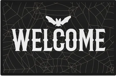 Produktbild von Trendation - Fußmatte Death Metal Fledermaus Halloween Fussabtreter Geschenk Außen und Innenbereich 60x40 cm
