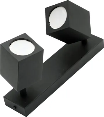 Zdjęcie produktu dla Kinkiet Quantus czarny 2xGU10x40W metal wym:15x26x6cm IP20 IdeaLED
