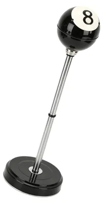 Zdjęcie produktu dla Popielniczka stojąca Relaxdays, regulowana wysokość 37,5-70 cm, stal, wzór bilardowy, podstawa, popielniczka, czarno-srebrna