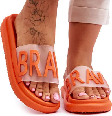 Produktbild von Plateaupantoffeln für Damen Orangefarbene Brave 37