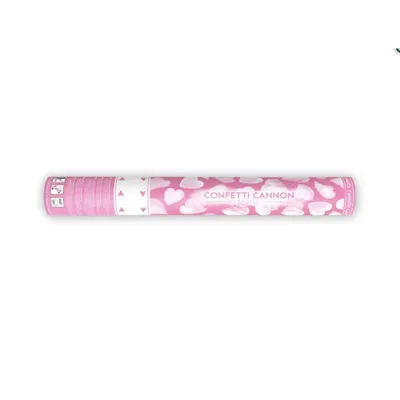 Obrázok produktu pre PartyDeco TUKW40, Konfetové delo, Biela, 1 farba/farieb, Srdce, 400 mm, 1 kusov