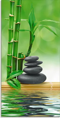 Produktbild von ARTland Glasbild Spa Konzept Zen Basaltsteine Größe: 30x60 cm