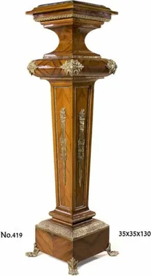 Produktbild von Casa Padrino Barock Säule mit Marmorbesatz 35 x 35 x H. 130 cm - Luxus Säule
