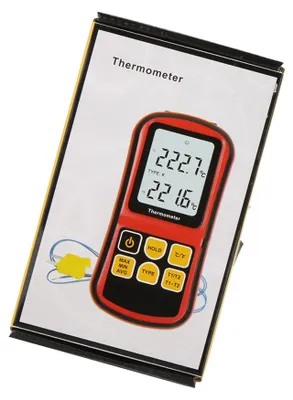 Zdjęcie produktu dla GM1312 – Cyfrowy termometr, urządzenie do pomiaru temperatury z dwoma kanałami, tester dla termopar K/J/T/E/R/S/N z podświetlanym wyświetlaczem LCD