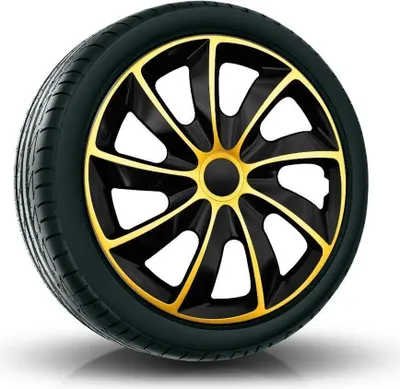 Produktbild von NRM Radkappen QUAD, Gold/Schwarz 16" Zoll. (4 x Universal Radzierblenden/Radkappen)