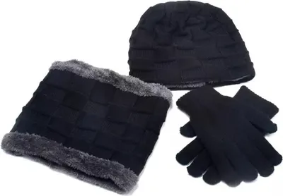 Produktbild von Herren-Winterset Schwarz – Mütze, Halstuch, Handschuhe KP21334