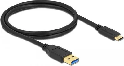 Produktbild von Delock 83870 SuperSpeed USB 10 Gbps (USB 3.2 Gen 2) Typ-A auf USB Typ-C™ Kabel, 1 m, Stecker/Buchse, Schwarz