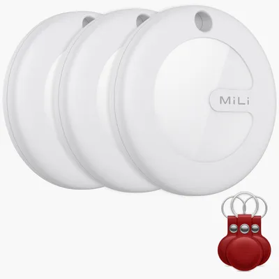 Immagine prodotto di Mili, set di 3 portachiavi MiTag ultra precisi Apple Find My, rosso