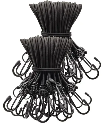 Produktbild von Spanngummis mit Haken 100 Stück 20 cm Schwarz Gummispanner Expander Planenbefestigung