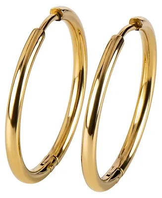 Imagen del producto de Jacques Lemans S-O275B: Pendientes de aro para mujer, acero inoxidable con revestimiento dorado, 24 mm