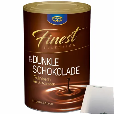 Produktbild von Krüger Finest Selection Typ Dunkle Schokolade (300g Dose) + usy Block