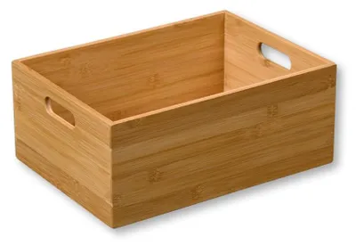Aufbewahrungsbox aus Bambus, stapelbar, B 33 x T 24 x H 13,5 cm, braun