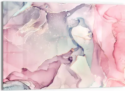 Produktbild von DEQORI Glasbild Echtglas 90x60 cm 'Elegante Farbströme' Wandbild Bild modern Deko