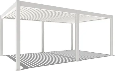 Produktbild von Weide E-Deluxe Plus | elektrische Pergola mit LED | Voll Aluminium | 4 x 6 M | motorisiertes Lamellendach weiß