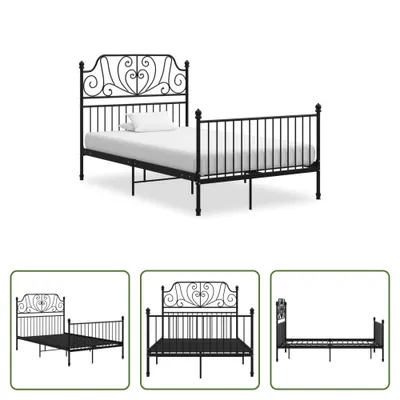 Produktbild von The Living Store Bettgestell Schwarz Metall 120x200 cm