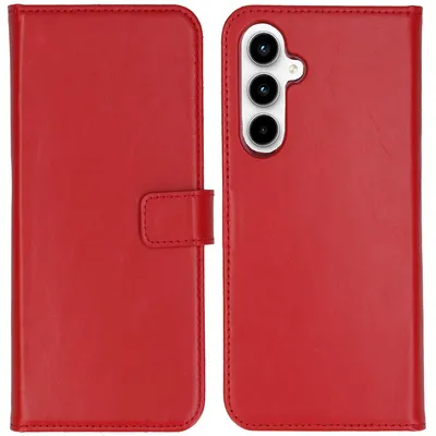 Imagen del producto de Funda de Cuero Auténtico tipo Libro para Samsung Galaxy A55 - Rojo