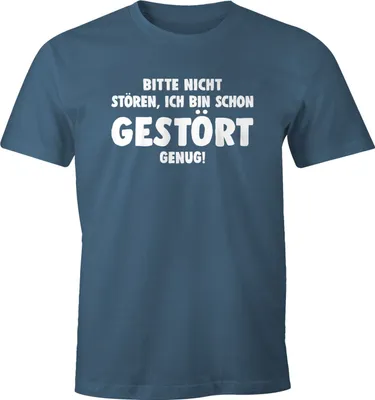 Produktbild von Herren T-Shirt Bitte nicht stören ich bin schon gestört genug Spruch Sprüche Fun-Shirt Moonworks® denim XL