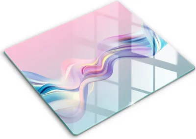 Zdjęcie produktu dla Deska kuchenna – 60 cm x 52 cm - Szklana deska do krojenia - Szkło hartowane – Antypoślizgowa - Pastelowa Abstrakcja