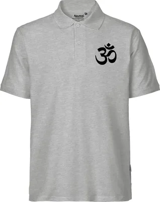 Produktbild von Huuraa Herren Polo Shirt Om Symbol S Sport Grey Bio Baumwolle Fairtrade Poloshirt Geschenkidee