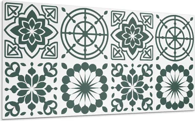 Produktbild von Florale Und Geometrische Muster – Selbstklebende Fliesen – Wandverkleidung – Wandpaneel – PVC Fliesen – Vinylflisen – PCV Flisen – Selbstklebend – Wanddeko – 120 x 60 cm