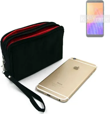 Produktbild von K-S-Trade Schutz Hülle Handy Hülle kompatibel mit Huawei Y5p Gürteltasche Travelbag Handytasche mit Zusatzfächern, schwarz