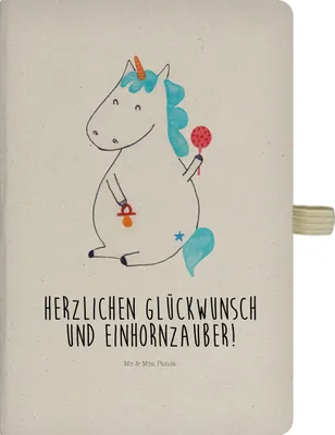 Produktbild von Mr. & Mrs. Panda notizbuch Einhorn Baby - Transparent - Geschenk, Journal, Tagebuch, Geburtstag, Mutter, Unicorn, Reisetagebuch, Einhörner, Kladde, Skizzenbuch