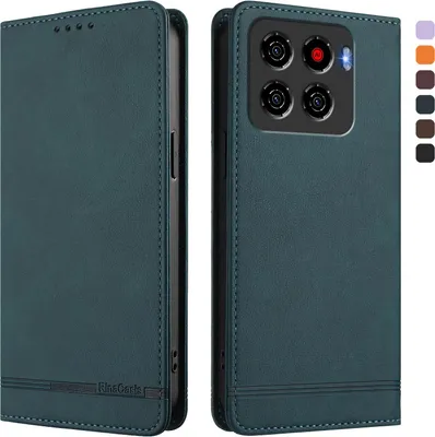 Image de Etui pour ZTE Blade A56 Pro, étui rétro en cuirPolyuréthaneavec support et fentes pour cartes de crédit Vert