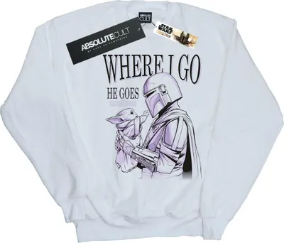 Zdjęcie produktu dla Star Wars – Bluza męska „The Mandalorian Where I Go” BI46545 (XL) (biała)