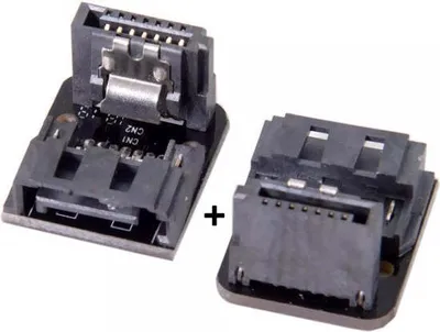 Produktbild von 2x SATA Adapter 7Pin Buchse zu Stecker Winkel Kabel für Mainboard