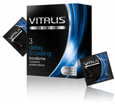 Productafbeelding van Koelend effect (vitalis) - 3 condooms met een verkoelend effect, AI-gegenereerde afbeelding