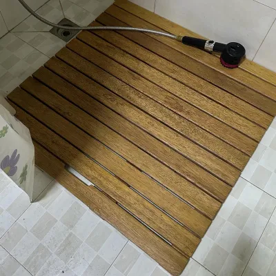 Productafbeelding van Houten Antislip Badmat voor Douche en Sauna