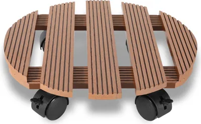 Zdjęcie produktu dla Jopassy wałek do roślin WPC 30 x 30 x 7,5 cm, na zewnątrz i do wewnątrz, nośność 80 kg, odporny na warunki atmosferyczne, brązowy, okrągły
