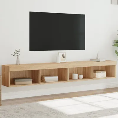 Obrázek produktu pro Maison Exclusive – TV skříňky s LED osvětlením, 2 ks, dub Sonoma, 100 x 30 x 30 cm