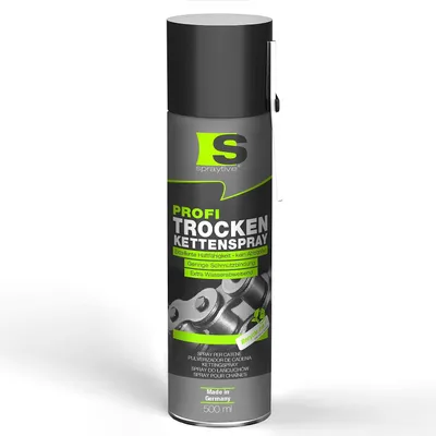Produktbild von Spraytive 1 x 500ml Profi Trockenkettenspray – Kettenspray mit PTFE, Kettenfett für Fahrrad, Motorrad & Maschinen