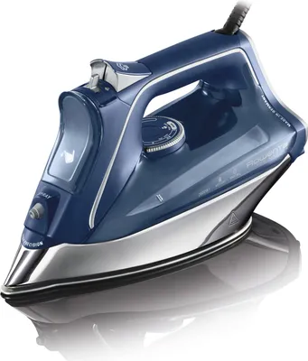 Produktbild von Rowenta DW8215, Trocken- & Dampfbügeleisen, Mikrodampf 400 HD Laser-Grundplatte, 2,5 m, 200 g/min, Blau, 45 g/min
