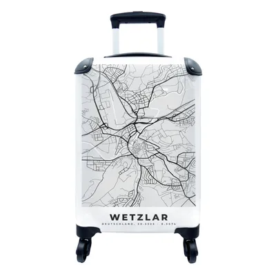Produktbild von MuchoWow® Koffer Handgepäck Trolley Rollkoffer Kleine Reisekoffer mit 4 Rollen - Stadtplan - Karte von Deutschland - Wetzlar - Cabin Size < 55x40x23 cm & 55x40x20 cm - Fotokoffer - Kabinenkoffer - Boardgepäck - Reise-Box - Reisekoffer - Reisegepäck - Koffer mit Bild - Trolley für Kinder